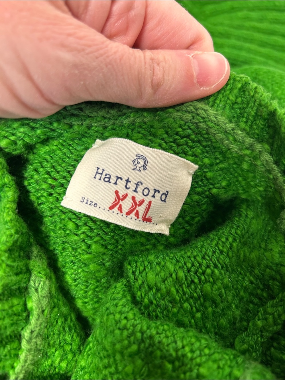 Hartford Green Knit Sweater 100% cotton xxl - Picture 3 of 6